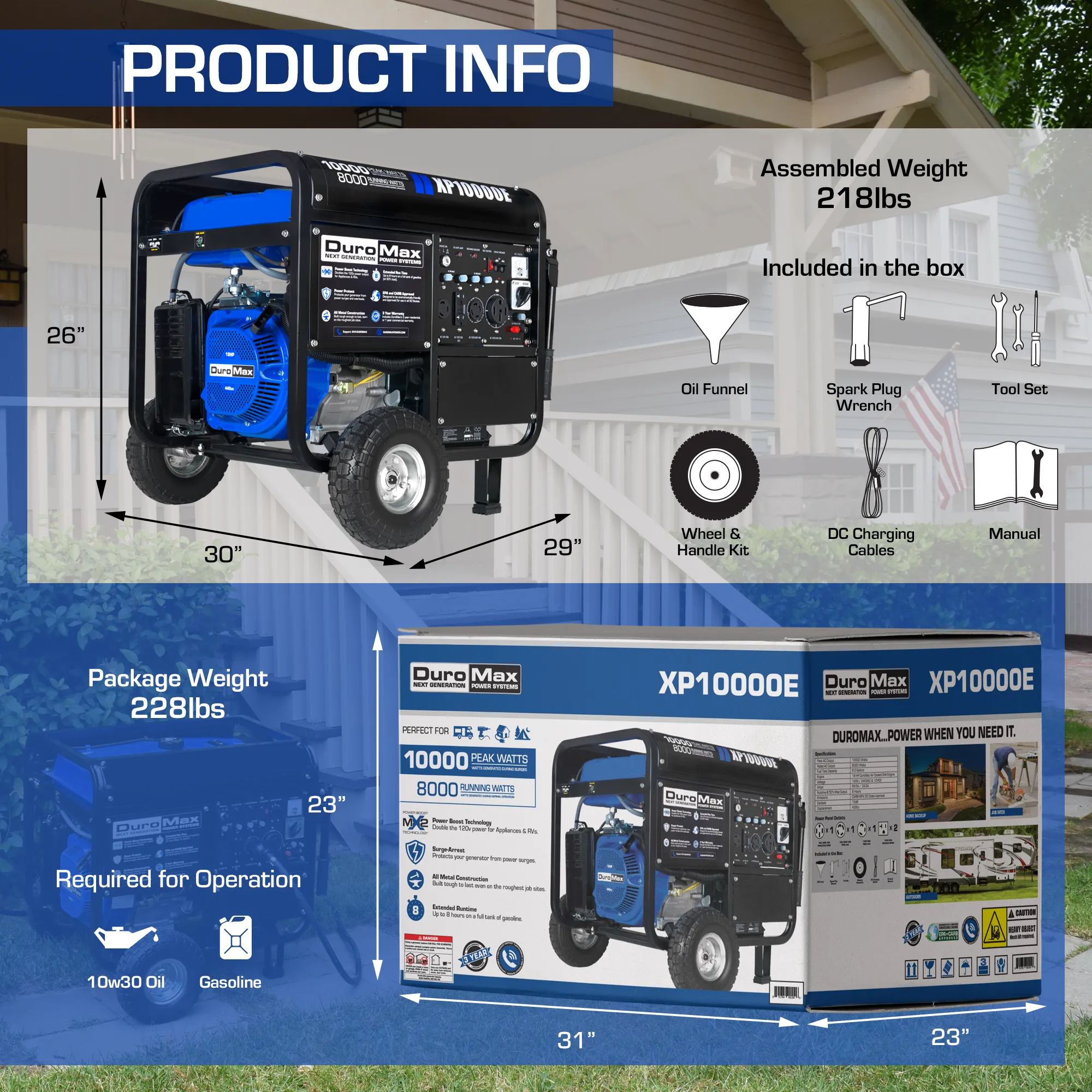 10,000 Watt Gasoline Portable Generator