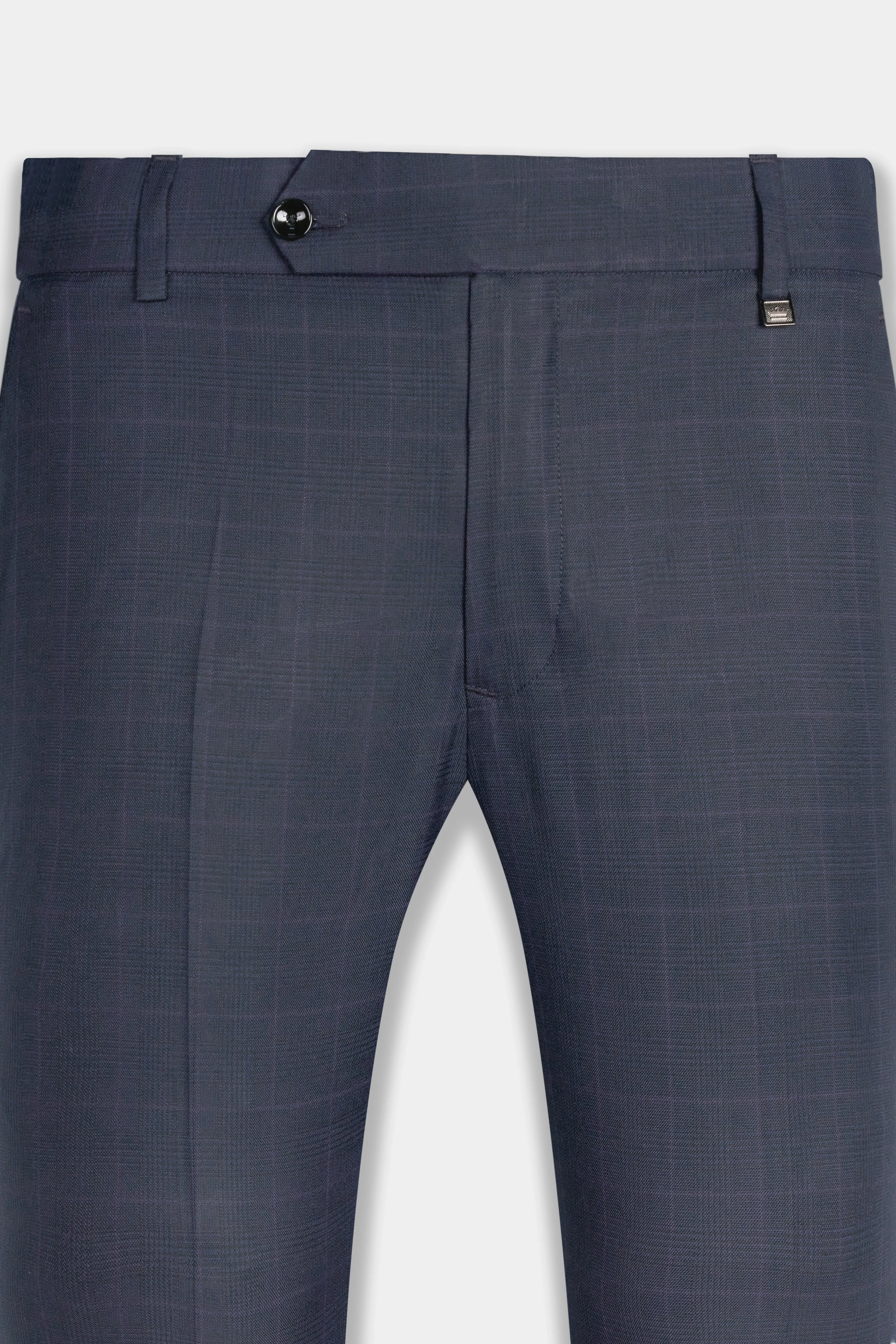 Baltic Blue Checkered Wool Rich Pant