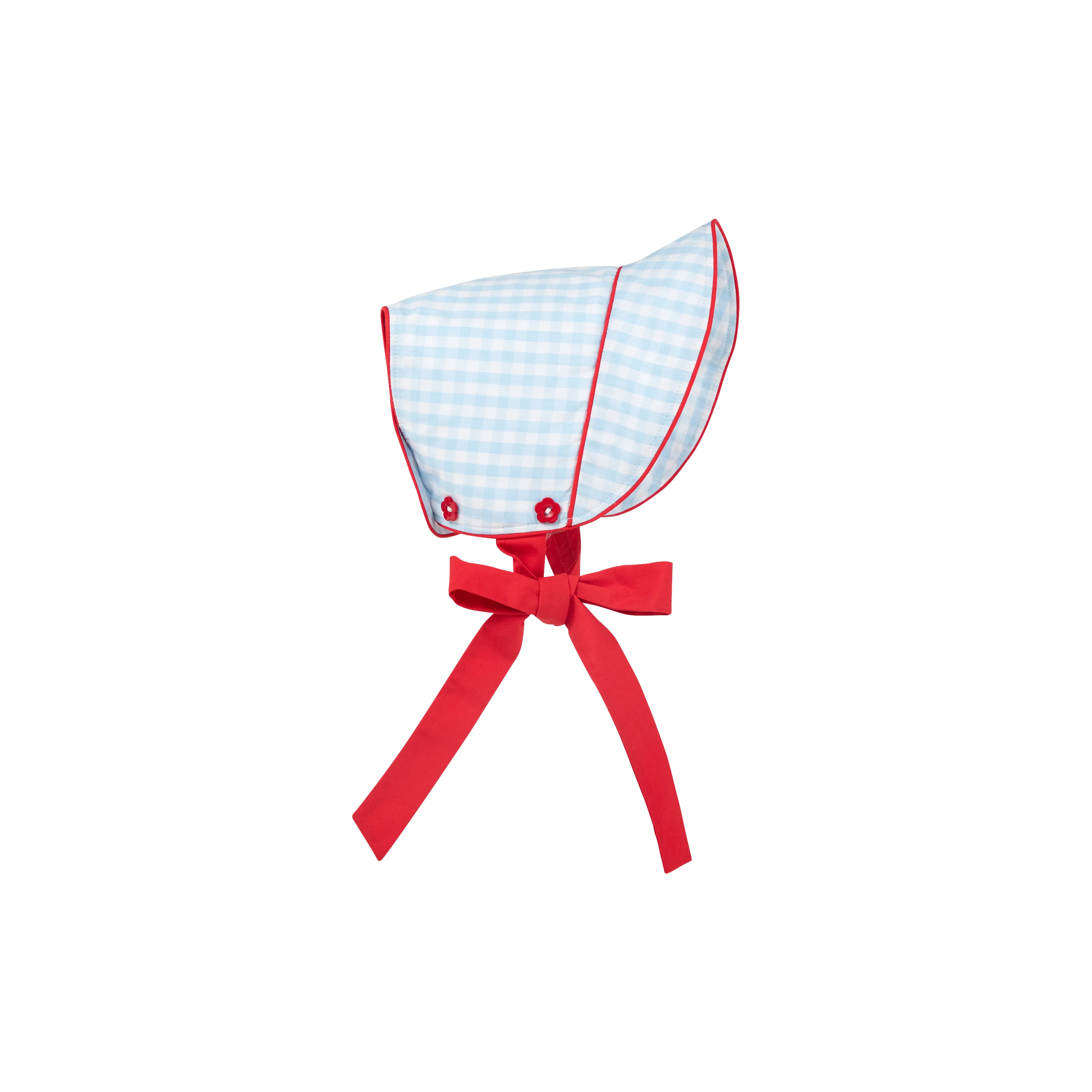 Catesby Country Club Bonnet - Buckhead Blue Gingham with Richmond Red