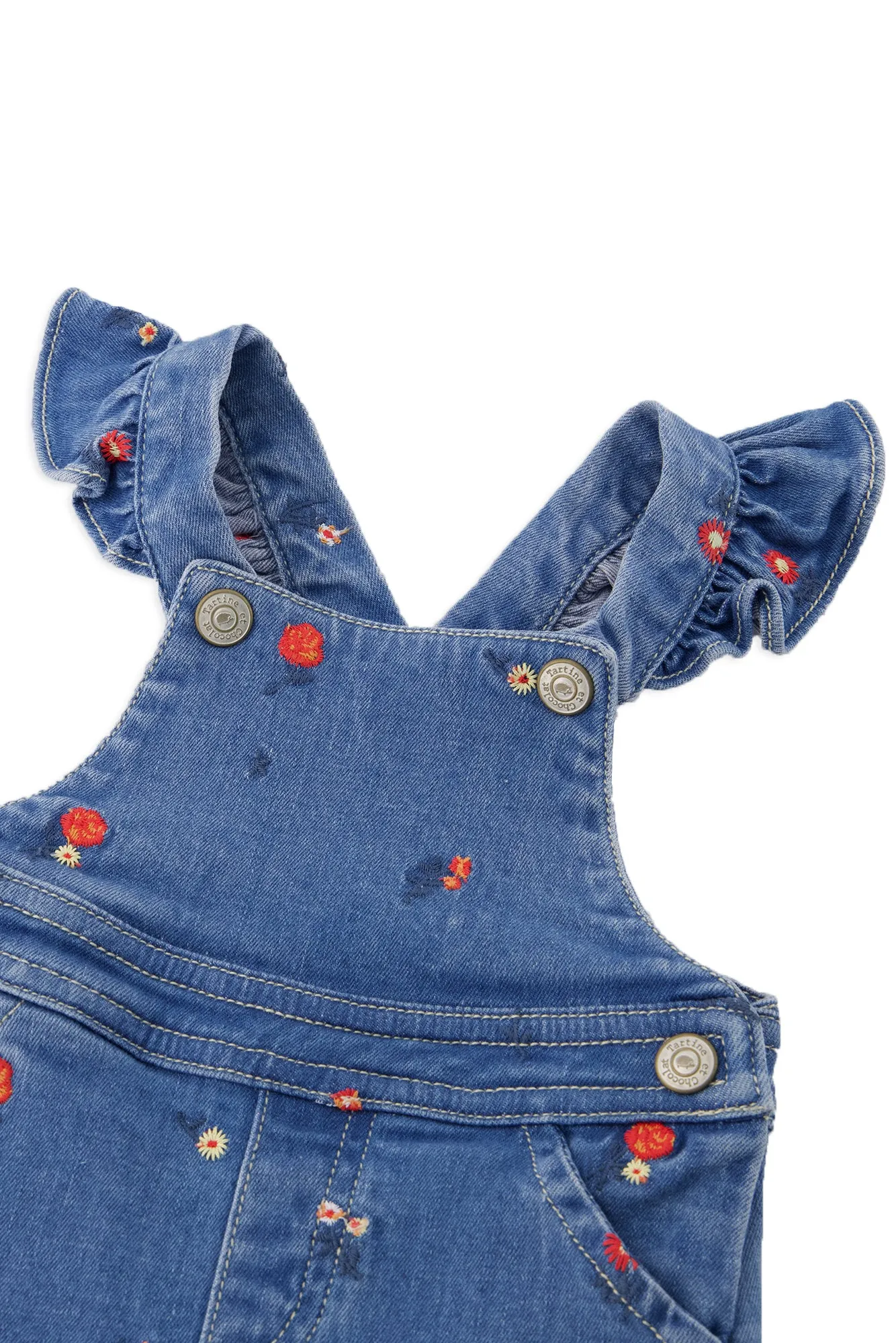 Dungaree - Embroidered Flowers