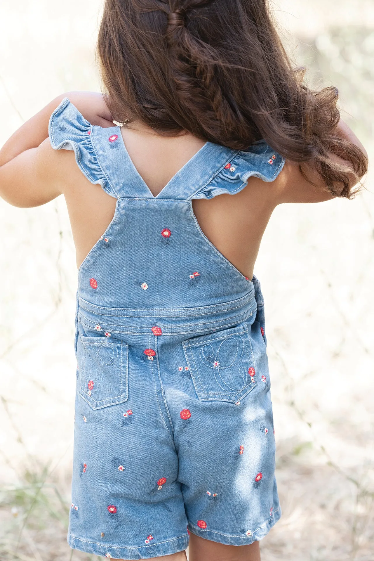 Dungaree - Embroidered Flowers