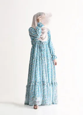 Flora Modest Dress - Aqua