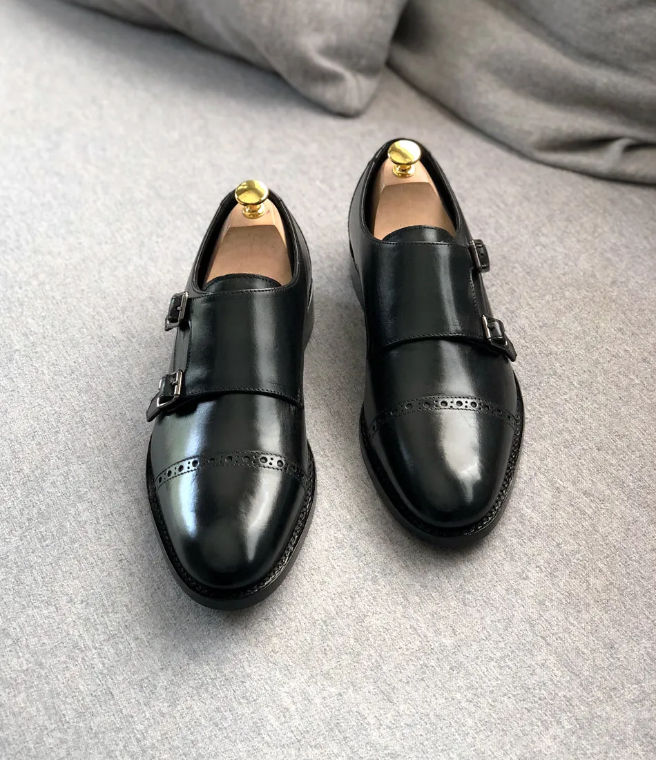 Goodyear Welted - Double Monk Strap - Black