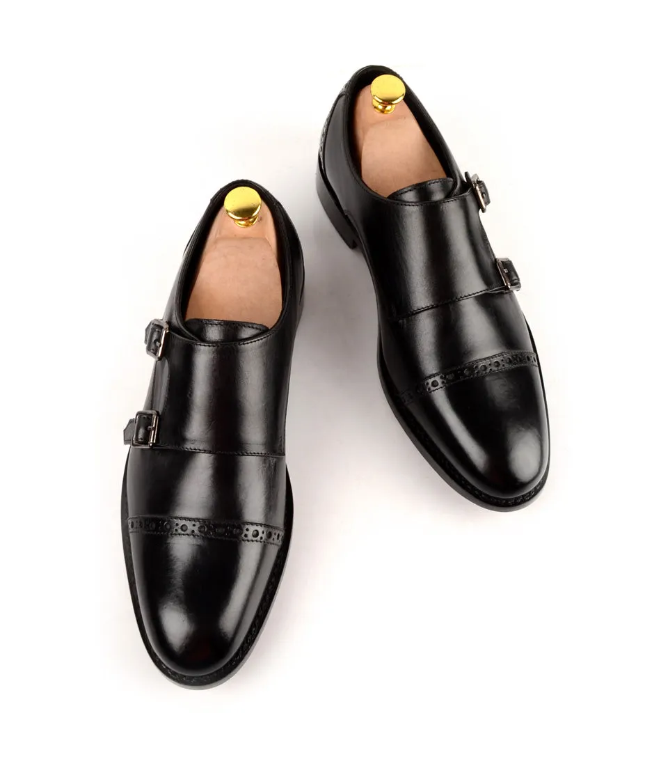 Goodyear Welted - Double Monk Strap - Black