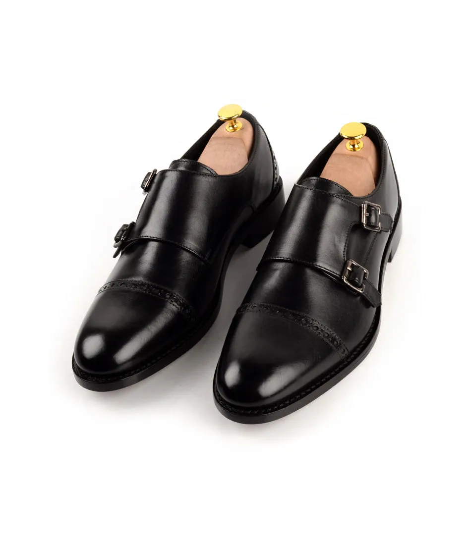 Goodyear Welted - Double Monk Strap - Black