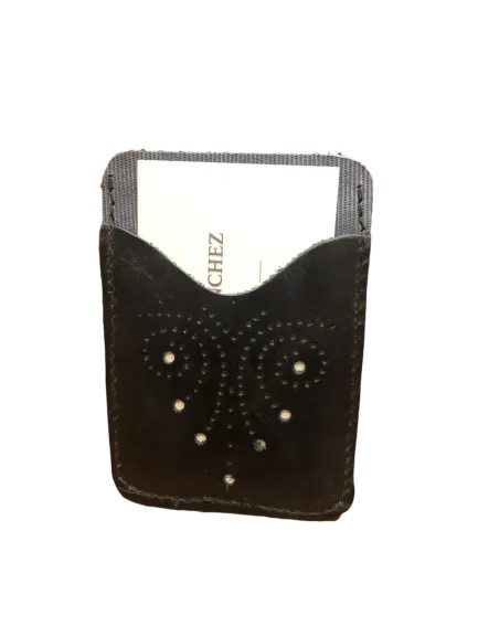 Leather Wallet Black with brogue