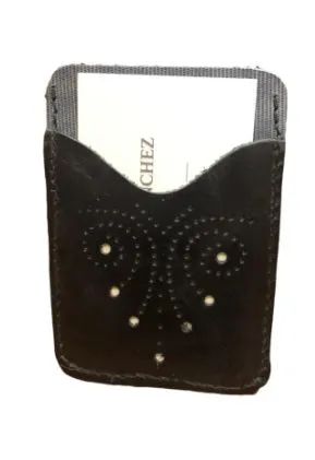 Leather Wallet Black with brogue