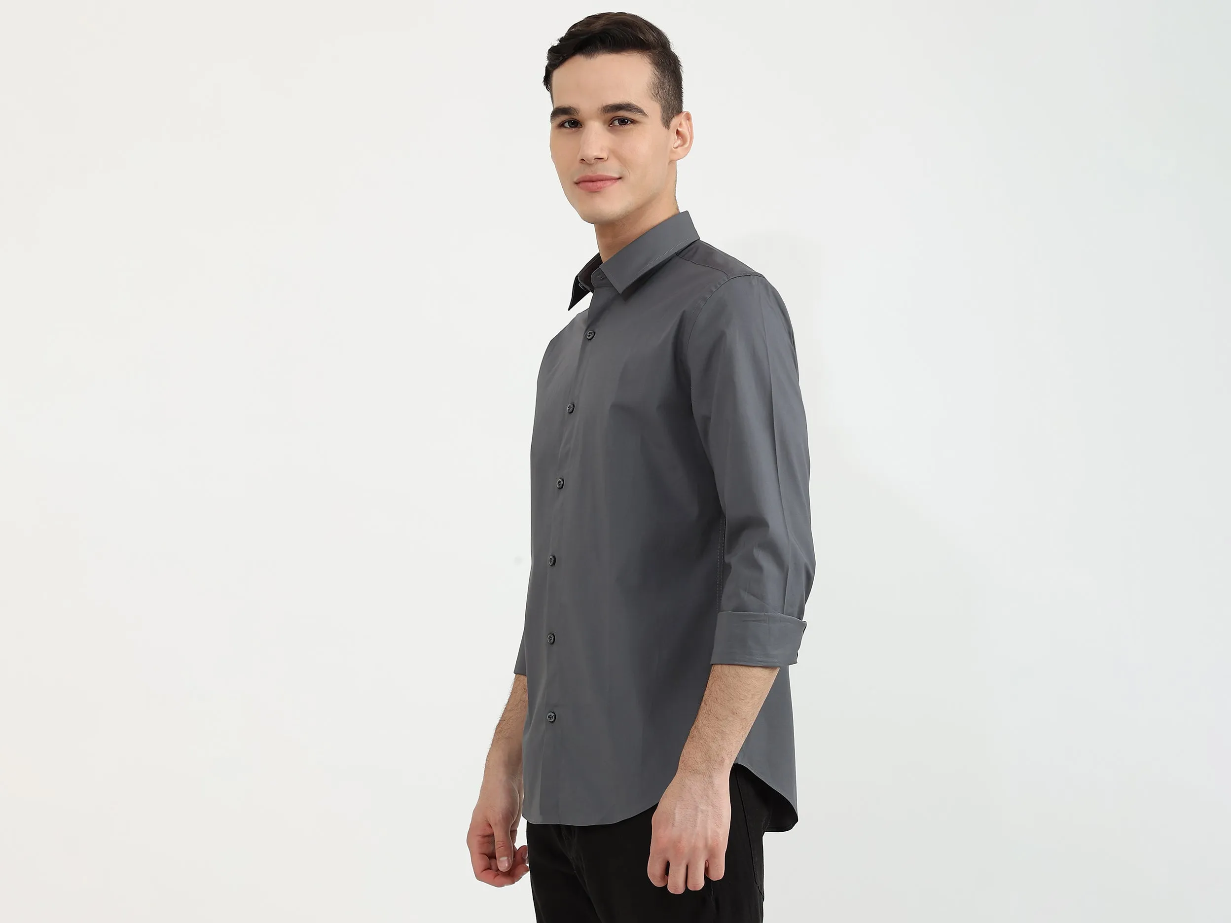 Mens Slim Fit Solid Shirt