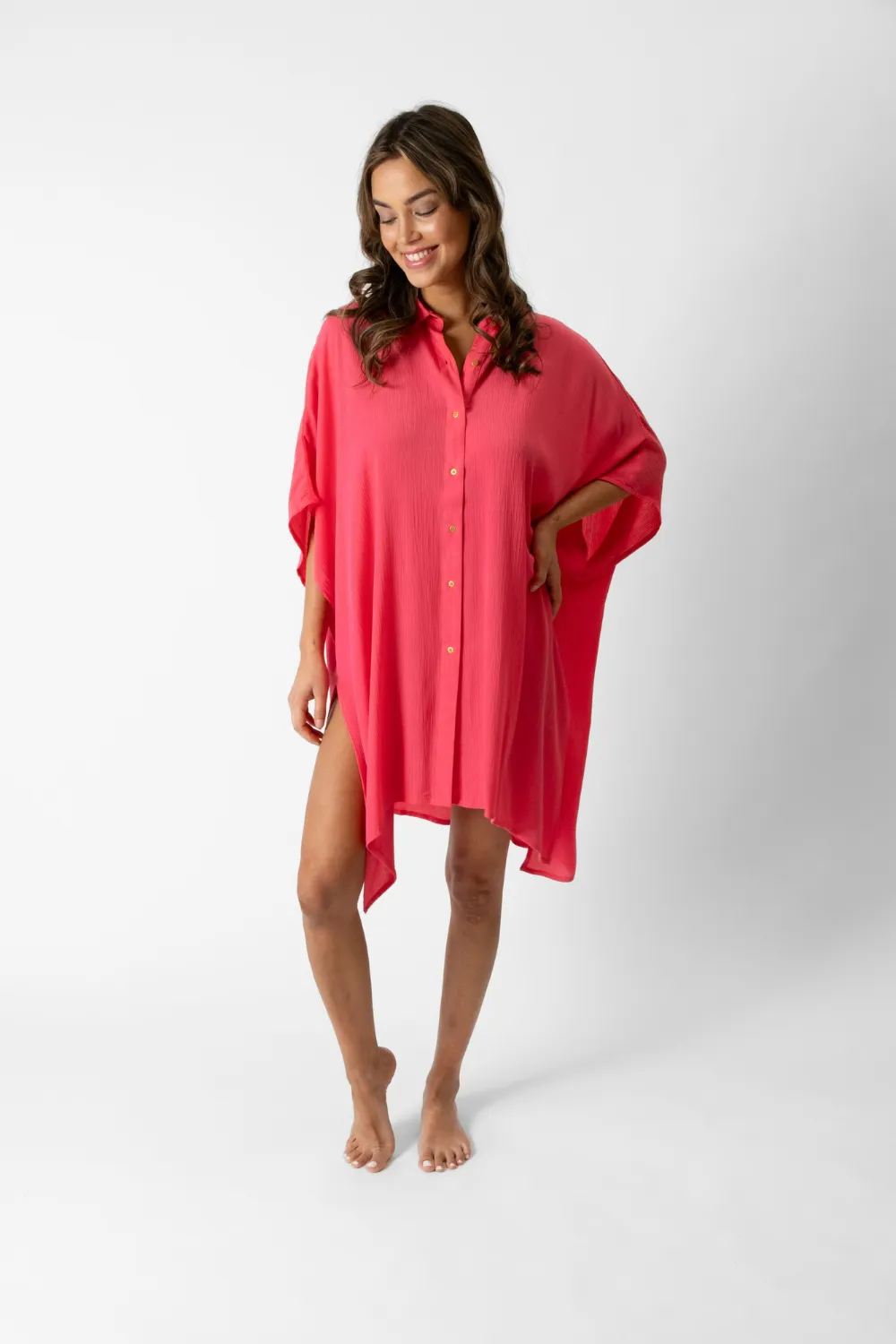 Miami Big Shirt Button Up Dress