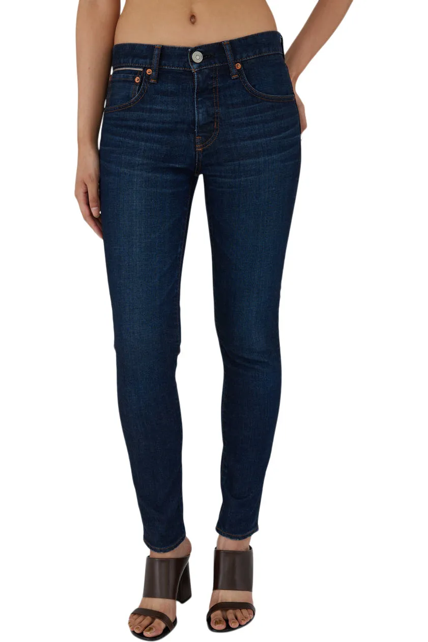 Moussy Denim Shandon Skinny Jeans in Dark Blue