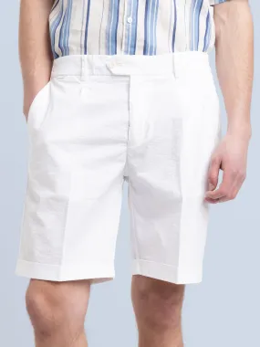 White Seersucker Bermudas